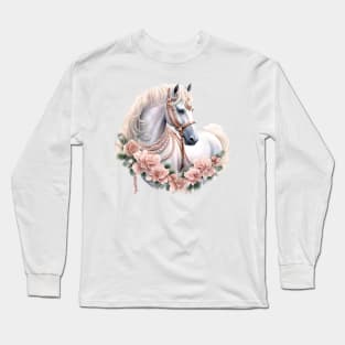 Pink Christmas Horse Long Sleeve T-Shirt
